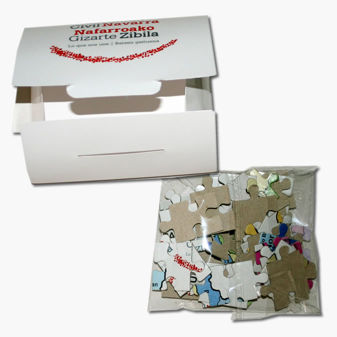 Promotional puzzles in a bag